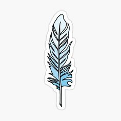 a blue feather sticker on a white background