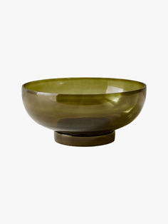 Olive green glass bowl.