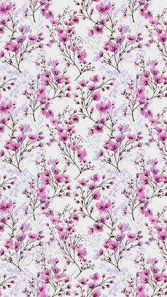 a pink and purple flower pattern on a white background