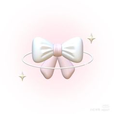 a white bow on a pink background with stars around it and an object in the foreground