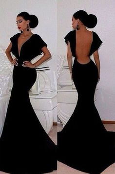 Black Mermaid Prom Dress, Velvet Prom Dress, Mermaid Evening Gown, Short Sleeve Maxi Dresses, Neckline Dress, Maxi Dress Evening, Black Prom Dresses, Looks Chic, Mermaid Dress