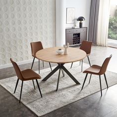 Dining room decor ideas Modern Round Dining Table, Round Dining Table Set, Grey Dining Tables, Round Dining Table Modern, Circular Dining Table, Round Dining Table Sets, Round Kitchen Table