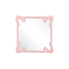 a mirror with pink frame on a white background