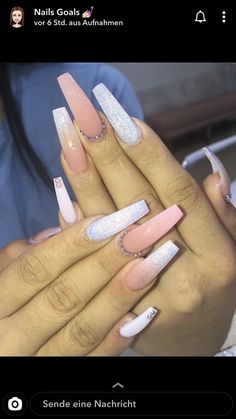 Instagram Baddie Acrylic Nails, Baddie Acrylic Nails, Milky Nails, Lovely Nails, Instagram Baddie