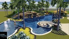 this is an artist's rendering of a tropical pool