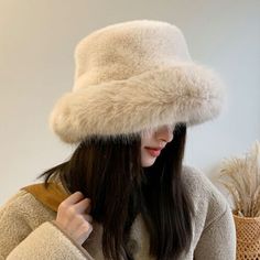 Find ideas๏ฟฝand inspiration for Women Bucket Hat Cap Faux Fur Fluffy Plush Russian Cossack Ski Winter Warm, Womens Accessories Bucket Hat Outfit, Fluffy Bucket Hat, Princess Hat, Fur Bucket Hat, Bucket Hat Women, Wide Brim Hats, Brim Hats, Fancy Hats, Winter Cap