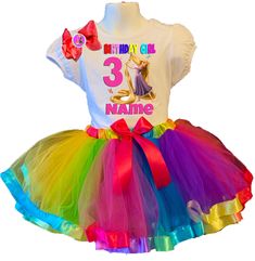 MADE AND SHIP FAST FROM USA NOT CHINA We will make your princess outfit in about 2 days not Weeks. IF YOU NEED A DIFFERENT SIZE, AGE OR COLOR Click our store name to visit our store for other birthdays. NOW YOU CAN ADD YOUR PRINCESS NAME! Message the details or leave us a note at check out. LOOKING FOR A DIFFERENT BIRTHDAY,AGE OR SIZE? ***Use Any of The following Sentences in the Ebay search bar*** Beautiful Tutu Birthday Outfit, 3 piece set Available for your Princess birthday party, PREMIUM Tu Birthday Outfit Dress, Tutu Birthday Outfit, Princess Name, Top With Puffy Sleeves, Rapunzel Birthday, Princess Outfit, Tutu Birthday, Mouse Dress, Barbie Birthday Party