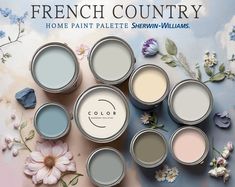 French Country Color Palette Benjamin Moore Whole House Interior and Exterior. - Etsy French Farmhouse Paint Colors Interior, Cottage Interior Color Schemes, French Country Paint Colors Wall Colours, Color Pallets For The Home, Behr Color Palettes, French Paint Colors, French Country Office, Modern French Country Decorating, French Country Paint Colors