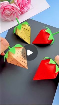 The Crafting Corner on Instagram: "Amazing DIY Paper Crafts Strawberry 🍓🍓

👉👉 Follow me @thecrafty_corners 
👉👉 Follow me @thecrafty_corners 
👉👉 Follow me @thecrafty_corners 

#DIYcrafts #Crafty #Handmade #Crafting #Creative #DIYproject #Craftingideas #DIYdecor #Craftycreations #Homemade #Upcycle #Craftyinspiration #DIYhome #CraftersofInstagram #Handmadewithlove #DIYgifts #Craftygirl #Recycle #DIYtutorial #Craftyfun" Crafting Corner, Amazing Diy, Paper Crafts Diy, Diy Paper, Diy Gifts, Origami, Diy Decor, Home Diy