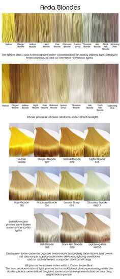 Blonde Hair Chart, Blonde Hair Dyes, Hair Color Strawberry, Hair Chart, Strawberry Honey, Dyed Blonde Hair, Hair Dyes, Hair Color Crazy