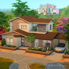 Hutch (@hutchplays) • Instagram photos and videos My Komorebi House, Sims 4 House Inspo Exterior, Mount Komorebi House Sims 4, Sims 4 Mount Komorebi House, Sims 4 Snowy Escape House, The Sims 4 Lots, Die Sims 4, Minecraft House Plans