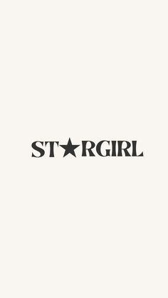 the word stargirl written in black on a white background