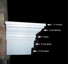 an image of a brick wall with instructions on how to install the crown molding