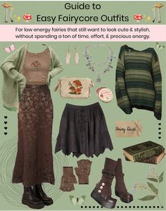 Soft Macabre Aesthetic Outfits, Fairycore Winter Outfits, Fairy Grunge Outfit, Fairy Core Outfits, Fairycore Outfit, Cottagecore Winter, Earth Style, Green Png, Fairycore Clothes