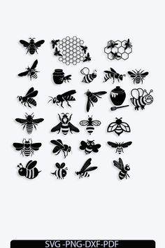 the bees and honeybees are cut out into different shapes, sizes and colors