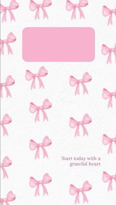 a card with pink bows on it