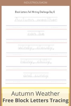 Download 7 printable worksheets with tracing words for kindergarten. Free autumn writing worksheets for 1st grade and kindergarten. Click to download. Save to share it with others. Follow to see more worksheets like this. I create printable worksheets for kindergarten and early elementary school kids. Autumn Writing, Science Printables, Reading Printables, Tracing Worksheets Free, Fall Writing