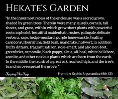 an article about hekate's garden