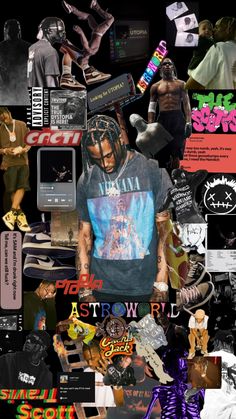 a collage of various images with the words astroworld on them