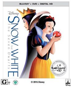 snow white and the seven dwarfs disney princesses book cover with an apple in her hand