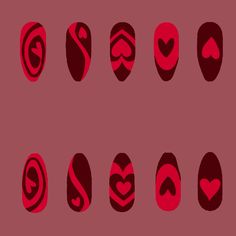 Alastor Nail Art, Heart Stopper Nails, Steven Universe Nail Art, Alastor Inspired Nails, Five Nights At Freddy's Nails, One Piece Nail Design, Alastor Nails, Helluva Boss Nails, Gravity Falls Nails