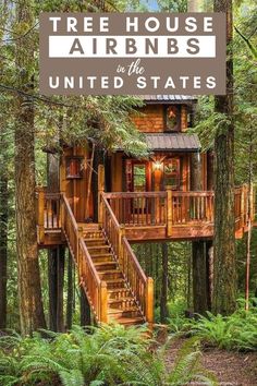 20 Dreamy Treehouse Airbnbs In The United States Treehouse Design Architecture, Luxury Tree Houses, Beautiful Tree Houses, Building A Treehouse, Tree House Plans, Tree House Diy, Tree House Kids, Cool Tree Houses, Tree House Designs