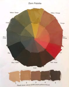 a poster with different shades of paint on it's side and the words zon palate