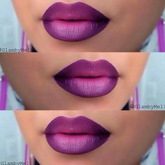 Sexy Hott Purple Ombre Lips, Ombré Lip, Ombre Lipstick, Purple Lips, Purple Lipstick, Ombre Lips, Purple Ombre, Makeup For Black Women, Lip Art