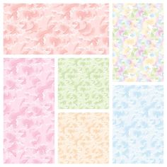 four different patterns in pastel colors