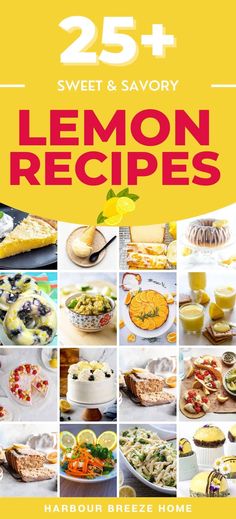 the cover of 25 sweet and savory lemon recipes