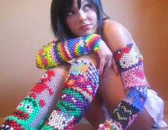 Scene Kandi, Pulseras Kandi, Kandi Cuff Patterns, Diy Kandi Bracelets, Scene Aesthetic, Diy Kandi, Kandi Kid, Kandi Cuff, Scene Queens