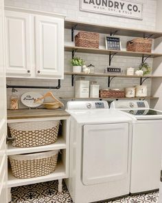 1,259 Likes, 41 Comments - TheFrugalFarmhouse (@the_frugalfarmhouse) on Instagram: “Happy Monday! I am so excited to show y’all the results of our weekend project, the Laundry Room…” Rustic Laundry Rooms, Farmhouse Laundry