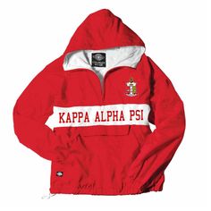 a red and white jacket with the words alphia sigma alpha on it