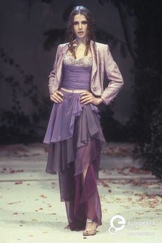 90s Runway Fashion, Emanuel Ungaro, Couture Vintage, Purple Aesthetic, Looks Vintage