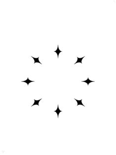 a black and white image of stars in the middle of a circular pattern on a white background