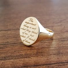 Signet Rings Women Vintage, Signet Rings Women, Engraved Handwriting, Buy Jewellery Online, Engraved Ring, Personalized Quotes, Killing Eve, Signet Rings, Silver Signet Ring