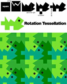 an image of a green and black pattern with the words rottation teeselation on it