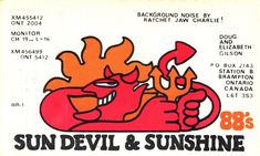 Devil Illustration, Evil Design, Qsl Cards, Cb Radio, Fun Illustration, Graphic Design Layouts, Logo Illustration, Graphic Design Advertising, Illustrations And Posters