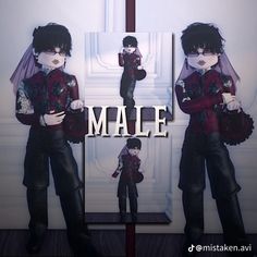 two pictures of male dolls in front of a white background with the words male on it