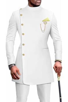 White And Gold Outfits Men, Africa Wear For Men, Male African Wear Styles, Designer Shirts For Men Fashion, Male Kaftan Styles, African Male Fashion, White Wedding Suits For Men, African Costume, African Male Suits