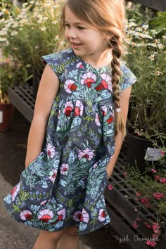 Geranium Dress Pattern, Geranium Dress, Girls Dress Sewing Patterns, Sewing Kids Clothes, Girl Dress Pattern, Sewing Patterns Girls, Trendy Sewing, Amy Butler, Girl Dress Patterns