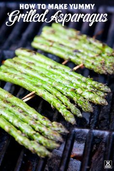 asparagus being grilled on the grill