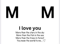 a card with the words i love you and an image of two letters on it