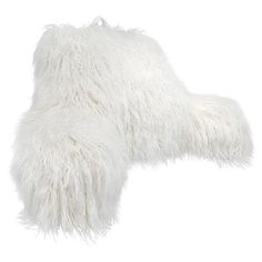 a white furry pillow on a white background