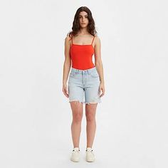 501® '90s Women's Shorts - Light Wash | Levi's® US Relaxed Jeans, Ribcage Jeans, Chino Jeans, Capri Shorts, Lightweight Dress, Loose Jeans, Tapered Jeans, Levi Shorts, Outerwear Sweater