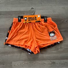 Nwt! Hello Kitty Sanrio Halloween Pajama Shorts Brand New With Tags Adorable Hello Kitty In Cat Costume Pj Pants And Orange Pair Smoke Free Home Size M No Flaws! Check Out My Other Listings To Bundle! Hello Kitty Orange, Sanrio Halloween, Amazon Orders, Boo Basket, Halloween Pajamas