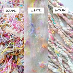 there are two different types of yarn on the same tablecloth and one is used to make crafts