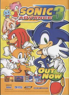 the game cover for sonic advance 3 out now