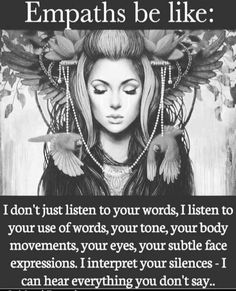 a woman with birds on her head and the words, empaths be like