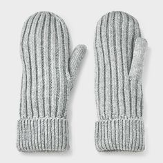 Keep your heads warm and cozy during chilly weather with these Essential Ribbed Mittens from Universal Thread™. Made from a knit cotton-recycled polyester blend, these mittens feature a just-above-wrist length for plenty of warm coverage. A must-have winter essential, the mittens' allover ribbed texture adds a chic touch. Universal Thread™: Found exclusively at Target. Mens Winter Gloves, Velvet Gloves, Long Fingerless Gloves, Tech Gloves, Costume Gloves, Target Clothes, Lace Gloves, Recycled Polyester Fabric, Knit Mittens